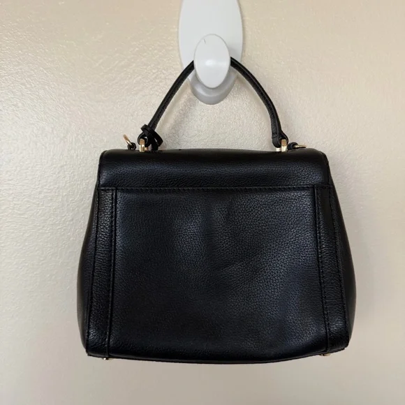 MICHAEL KORS Women's Karson Mini Leather Satchel Optic White Black - Picture 6 of 10